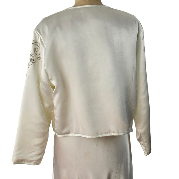 VTG Victoria Secret Gold label white 2 piece slip gown and bed jacket Small - Picture 14 of 16